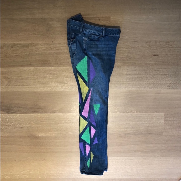 Hand painted Vera Wang jeans - Picture 2 of 3